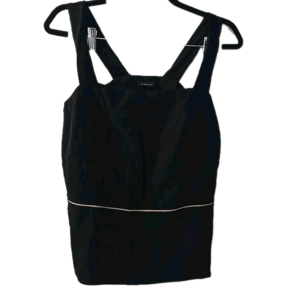 Akris Punto Womens Black Wool Silk Tank Top Size US 14 Altered Strapes
